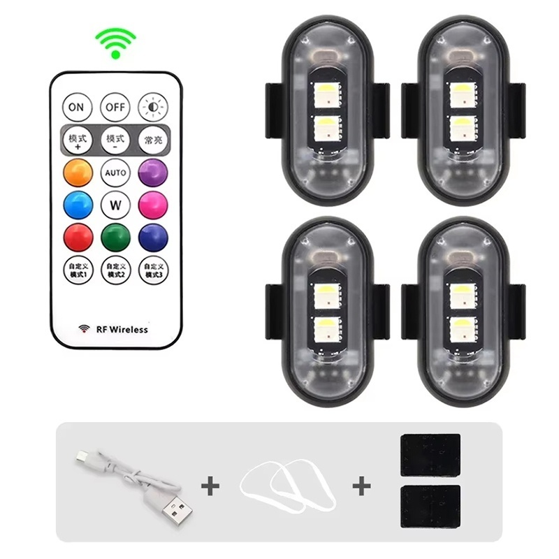 Drone Strobe Light - ไฟแฟลช LED ควบคุมด้วยรีโมทไร้สาย สำหรับรถยนต์ รถจักรยานยนต์ จักรยาน