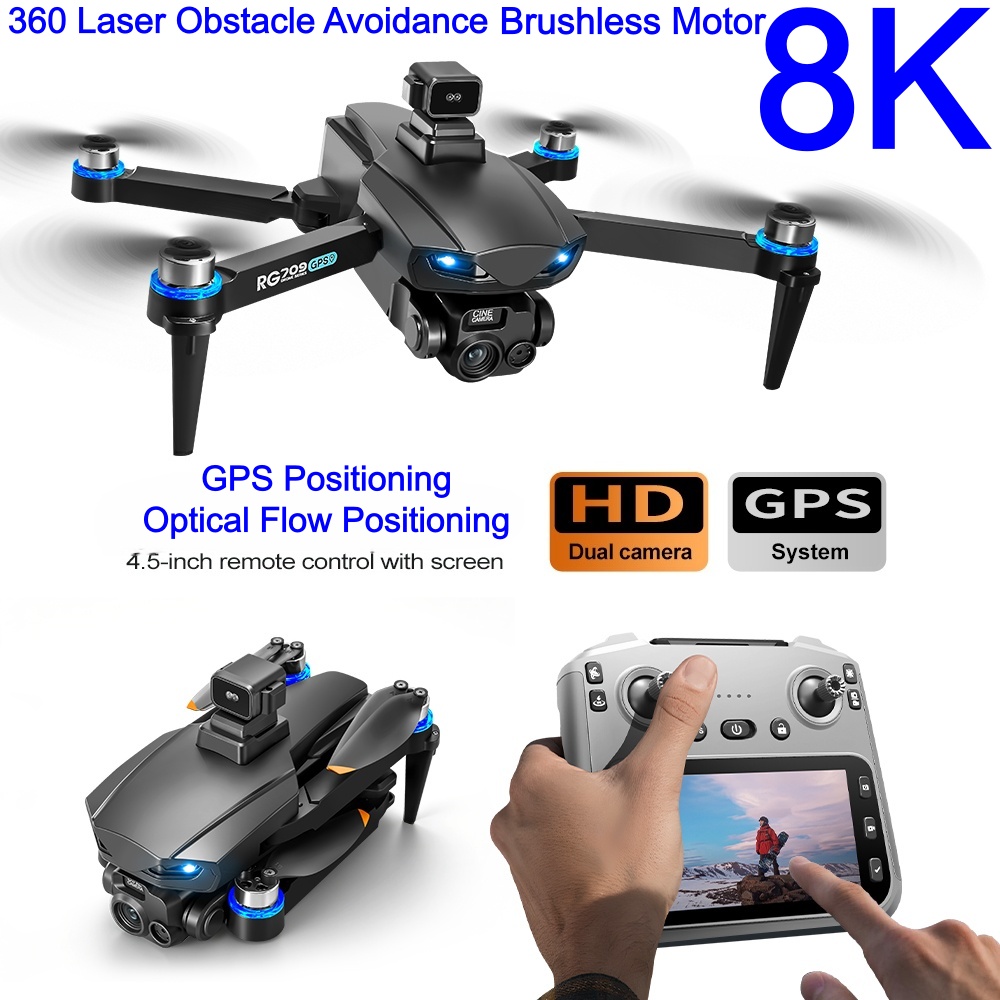 Drone Controller Screen - โดรน 8K รุ่นใหม่ พร้อมกล้อง HD ระบบเลเซอร์หลบหลีกสิ่งกีดขวาง