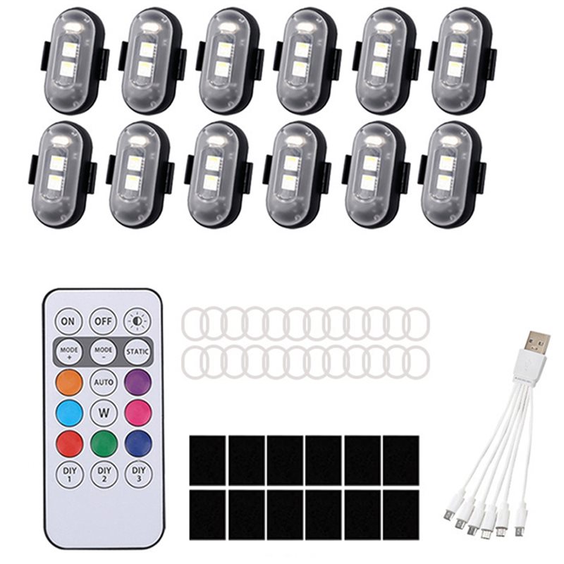 Drone Strobe Light - ชุดไฟ LED สโตรบไร้สาย 12 ชิ้น 8