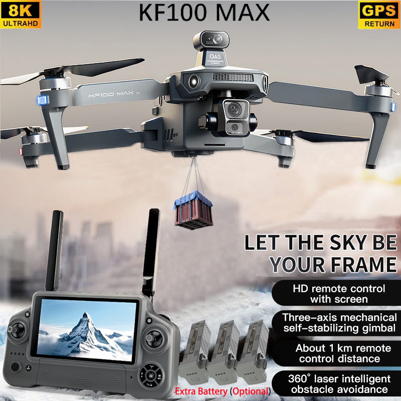 KF100 MAX GPS Drone 4K กล้อง 3 - Drone Controller Screen บทวิจารณ์และราคา