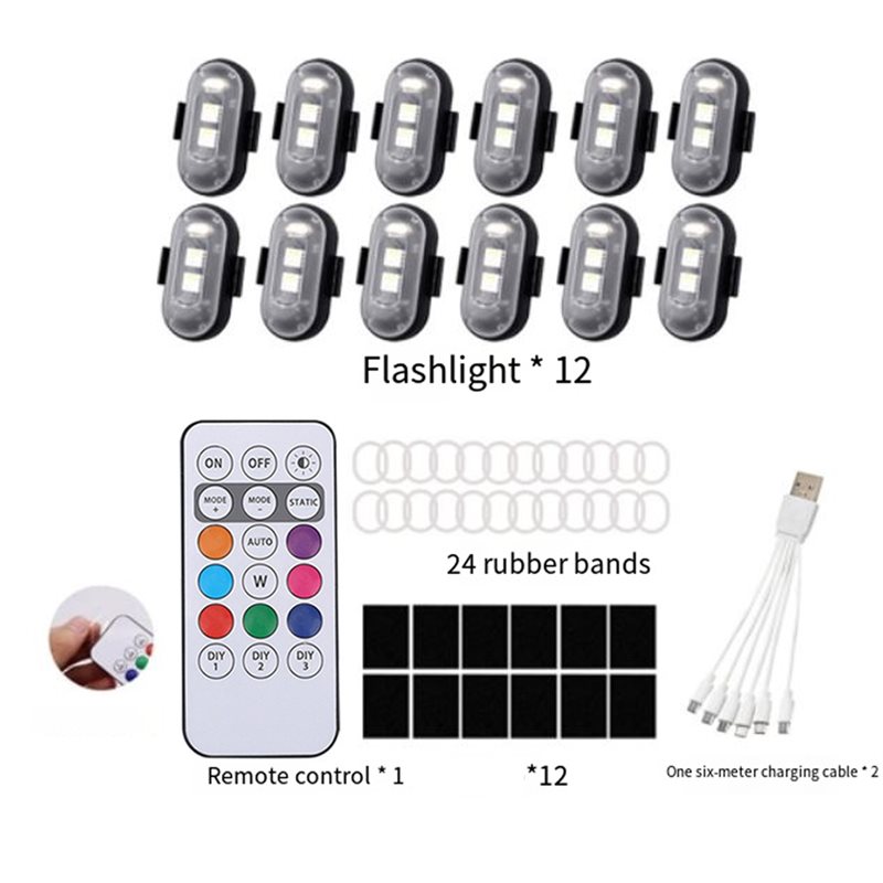 ชุดไฟ LED สโตรบไร้สาย 12 ชิ้น  - Drone Strobe Light บทวิจารณ์และราคา